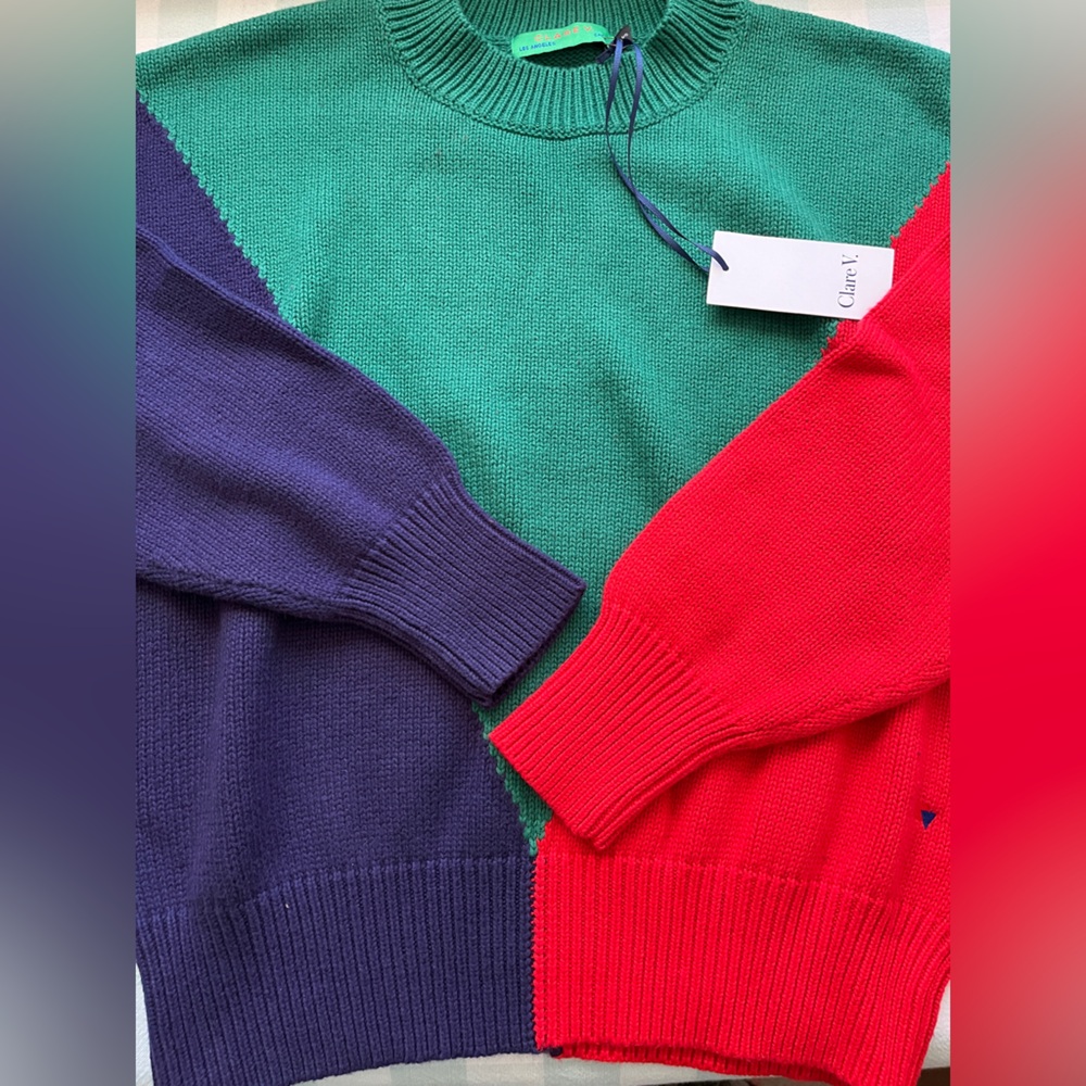 Clare V. Colorblock drop shoulder sweater size Small NWT